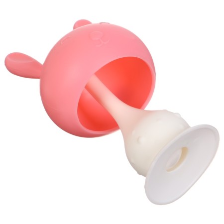 Silicone “Bunny” teething, with a rattle, pink color, in the case, crumb me-3