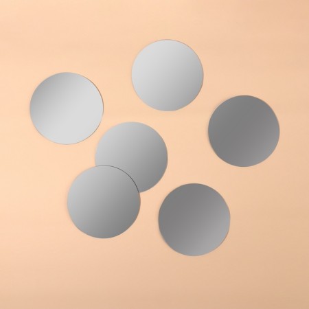 Interior mirrors for decoration, without a frame, set - 6 pcs, d = 8 cm-1