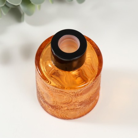 Diffusor for essential oils with a “flower” lid is a transparent orange 100 ml 6x6x8 cm-2