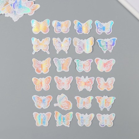 Plastic sticker "Holography. Butterflies" set 38 pcs 13x11.5x0.5 cm