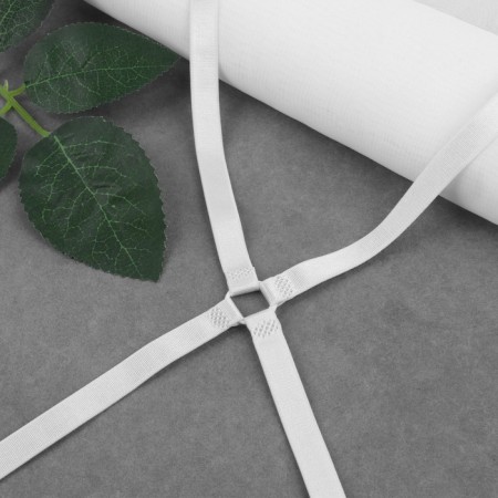 The straps of textile, cross -shaped, 1 cm, white color-7
