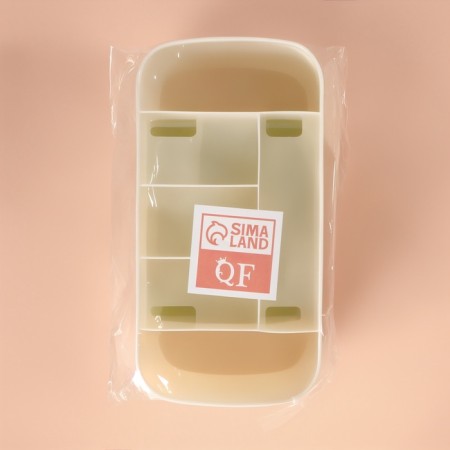Organizer for storage, 6 sections, with a box, 21 × 10.5 × 9 cm, beige/green color-6