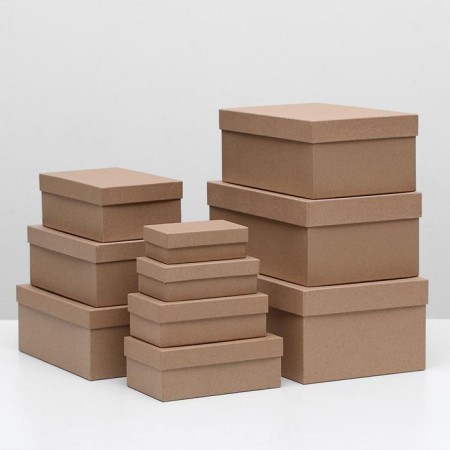 A set of boxes 10 in 1 "plain craft", 30.5 x 20 x 13 - 12 x 6.5 x 4 cm