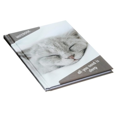 Notepad A6, 40 sheets in the Sleeping Catca, hard cover, offset unit-1