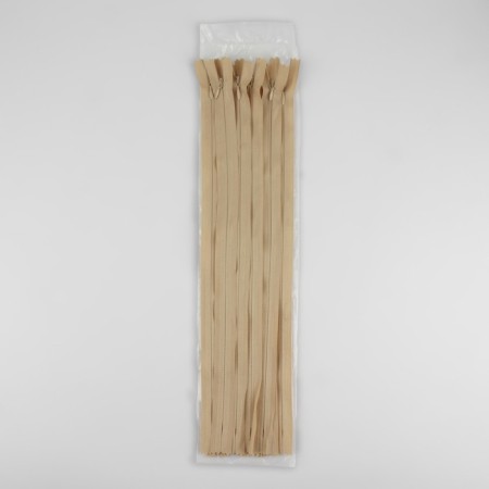 Lightning secret, No. 3, non -proceeding, castle machine, cotton, 40 cm, beige color-2