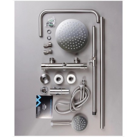 Shower system Fashun A52427, thermostat, tropical shower, shower, satin-5