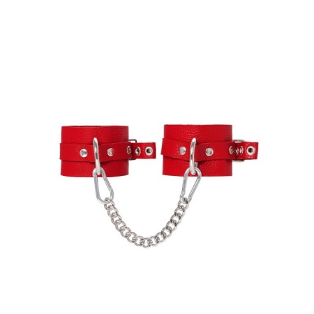 Shackles of Pecado BDSM, soft with eyelets, genuine leather, red-1