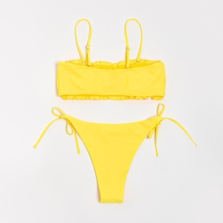 Women's swimsuit with a top bando minku yellow color, size 44-7