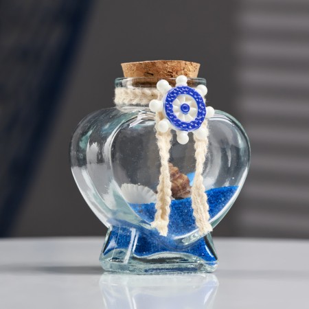 Souvenir in a bottle heart "Shell" 8*6*4cm, mix