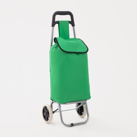 Household bag on a cart on a cord, green color