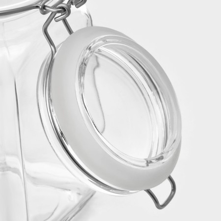 Bank for bulk products glass Cremlin 1.3 liters, with a lid-3