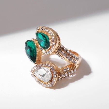 Ring "Jewelry" drop of trio, white-idle color in gold, dimensionless-6