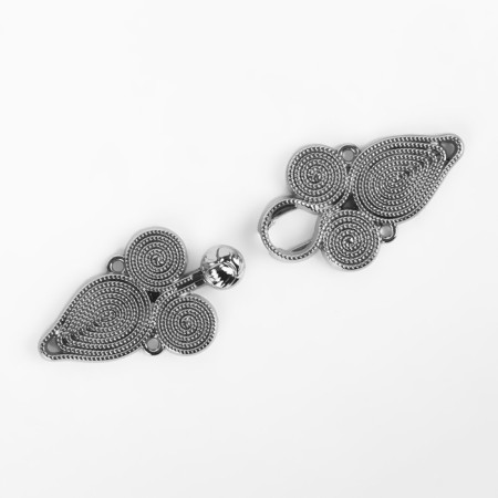 Decorative fastener, 6 × 2 cm, silver color-1