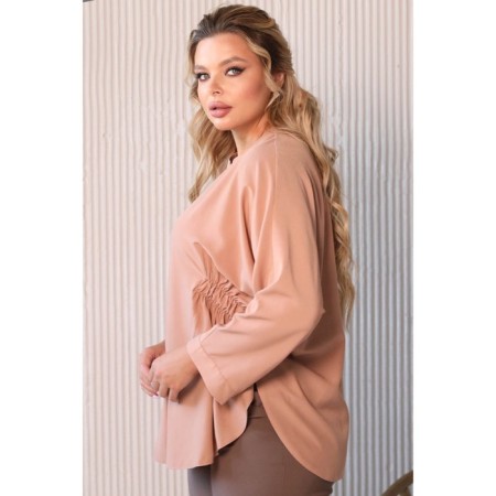Female blouse, size 48, beige color-5