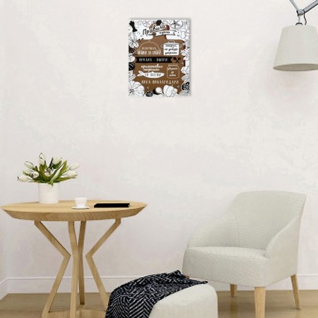 Picture on the canvas "Rules of our kitchen - theses 2" 38x48 cm-3