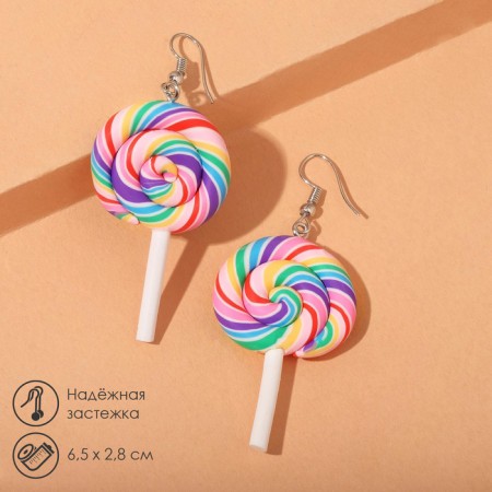 Earrings Assorted "Sweets" Lollows on a stick, color