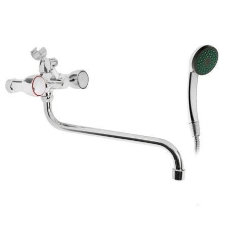 Mixer for the Soyuzkran bathtub 566-234, two-wound, shower set, pour 30cm, zinc, chrome