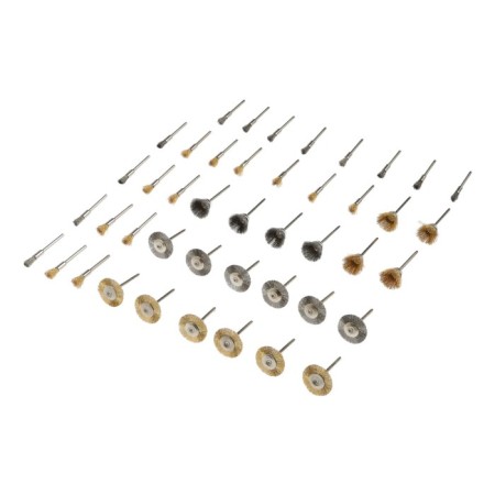 A set of metal brushes for a tundra engraver, a shank 3 mm, 44 pcs.