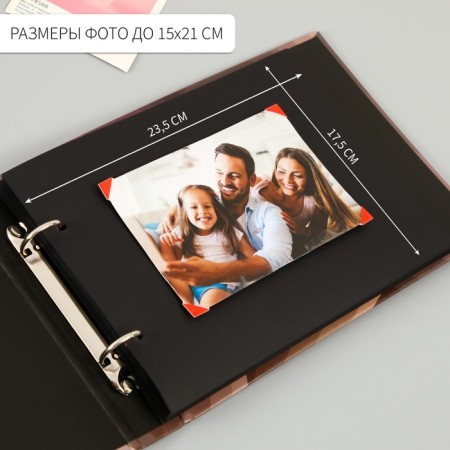 Photo album 25 sheets (corners+rings) "petals" 19x27x3 cm-1