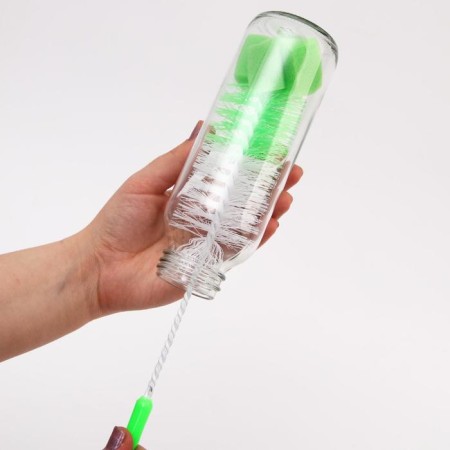 Brush for bottles, with a sponge, color mix-3