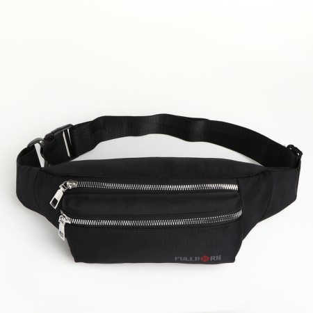 Lightning waist bag, 2 outer pockets, black color-1