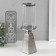 Ceramics candlestick, glass for 1 candle "BUENO" d = 7.5 cm silver 9.5x9.5x29.5 cm