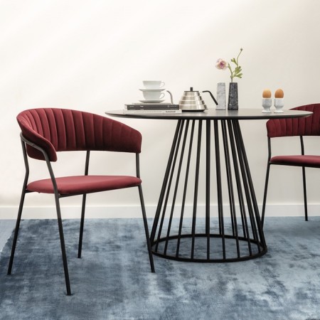 Stefany chair, 515 × 600 × 785 mm, velor, wine color-11