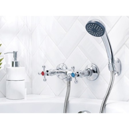 Shower mixer "RMS" SL71-003, two-wound, shower set, zinc, chrome-1
