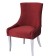 Chair "Marzio", velor fabric, Molding Nickel, support of the white array, Berry's color