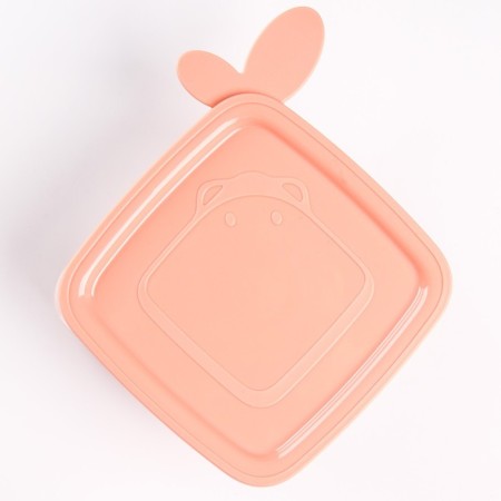 Baby plate Lalababy Play with Me Birdie with a soft lid, pink color-2