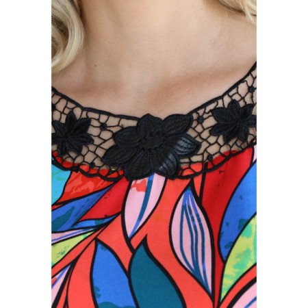 Female blouse, size 50, red color-6