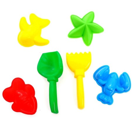 Sanding set of 8 items: Korzin bag, watering can 0.5 l, scoop L16cm. rake, molds 4 pcs.-2