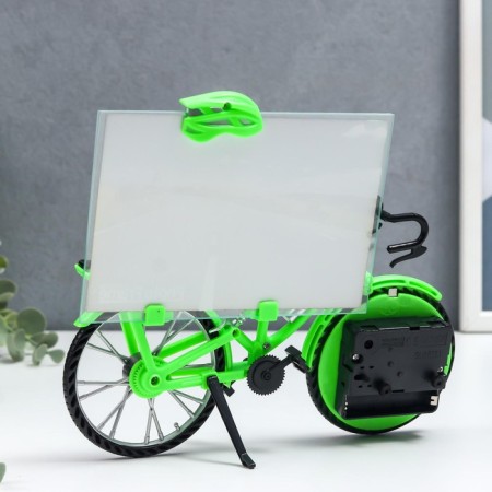 Photo frame Plastic with clock "Bicycle" mix 10x15 cm, 5.6x21.5x18 cm-3
