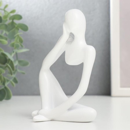 Souvenir Polystone "Abstraction - Attentiveness" White 12.5x6x8.5 cm-3