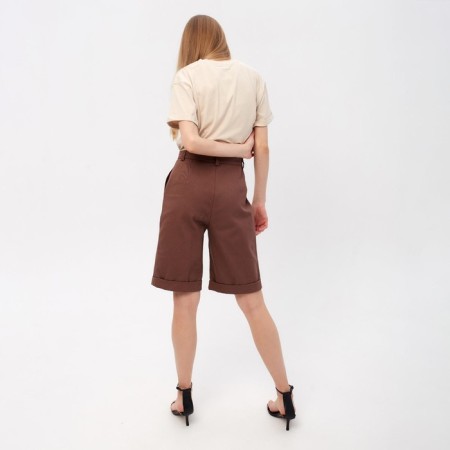 Shorts Women Bermuda Minaku: Enjoy, Chocolate Color, Rr. 46-3