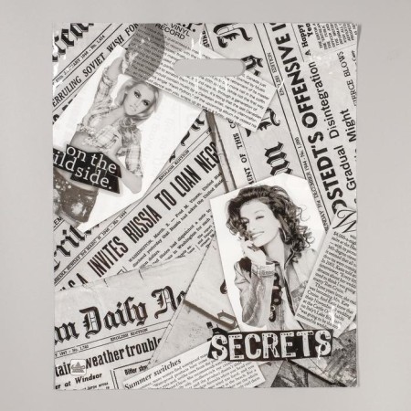 Polyethylene Newspaper Mix package, with a cut pen, 38 x 45 cm, 60 μm-1