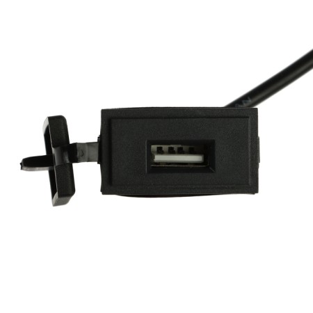 USB connector with a wire 12.5 cm, 2 PIN, 2.1 A, 5 V, black-2