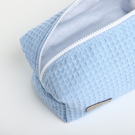 Textura zipper cosmetic bag, blue color-7