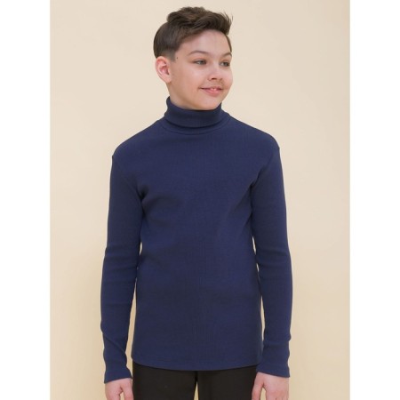Turtleneck for a boy Pelican, height 128 cm, dark blue color-1