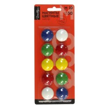 Magnets for boards 30 mm, 10 pieces, Globus colored, in the blister