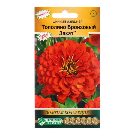 Seeds of zinnia elegant "bronze sunset", 10 pcs