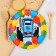 Paper plate "Happy Birthday!", 23 cm, blue tractor