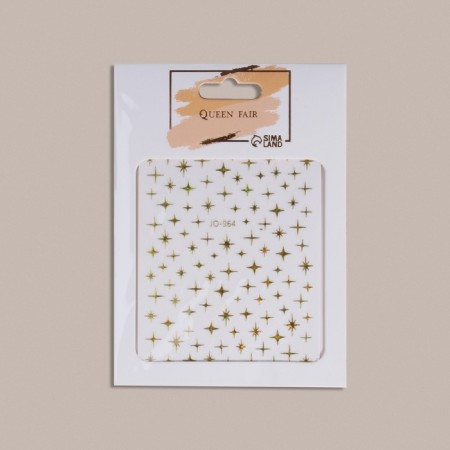 Star stickers "Star", voluminous, metallized, golden color-4