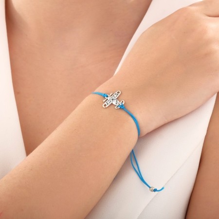 Bracelet "Inspiration" Open the world, blue color, d = 6 cm-3