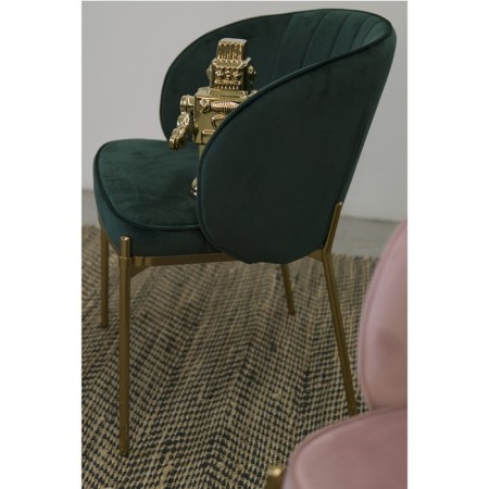 Coral chair, 560 × 500 × 850 mm, velor, green color-3