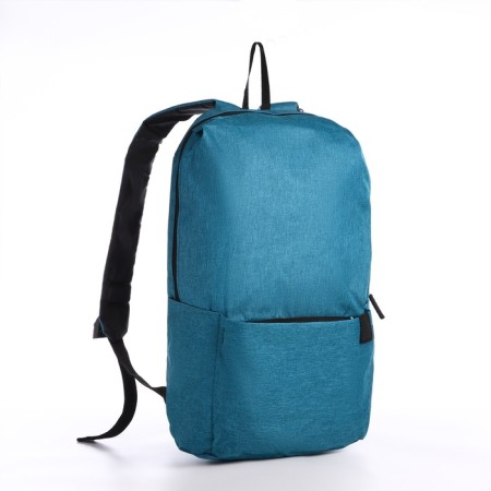 Young youth backpack with a zipper, waterproof, 3 outer pockets, turquoise color-2