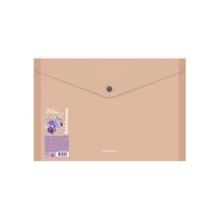 A4, 550 μm button, Erichkrause "Matt Pastel Bloom", with extension, 4 compartments, translucent, embossing "Sand", mix-13