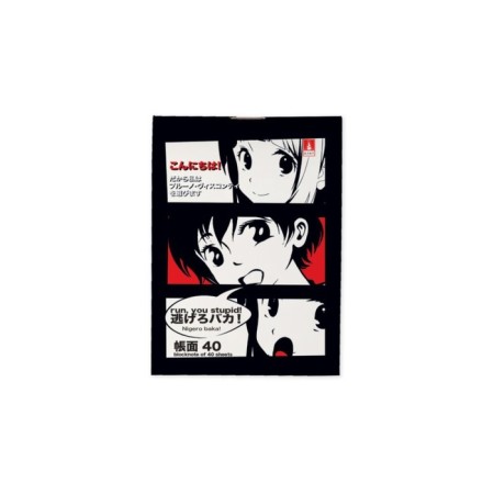 Notepad A7, 40 sheets in a cage on Manga Anime clip, cardboard cover, block 55 g/m2, mix-2