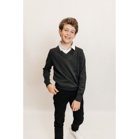 Jumper for boys, height 110-116 cm, dark gray color-2