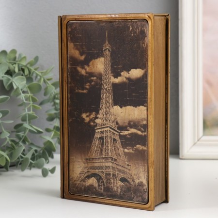 Broke-book metal, leatherette "Eiffel Tower" 20x12x4 cm-1